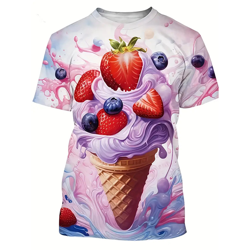 남성용 아이스크림 컬러 패션 티셔츠, 재미있는 유머 반 - Street Fashion Trend 2025 리뷰 및 가격